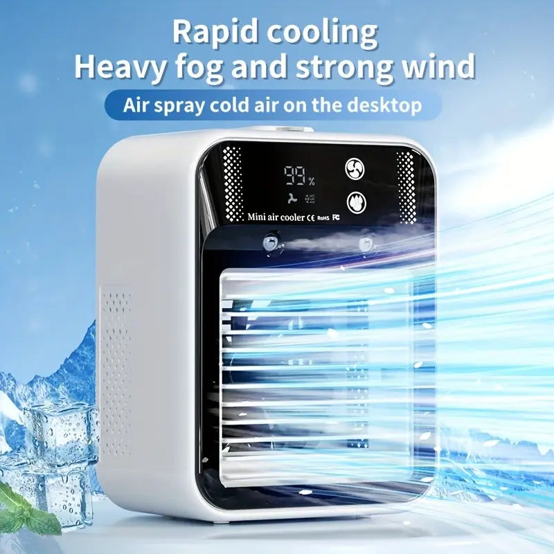 Fan Portable Air 3-In-1 Fan with 2 Mist Speeds – Personal Mist Cooler for Bedroom, Office & Camping Fan 2026