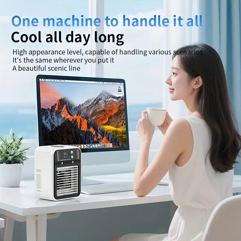 Fan Portable Air 3-In-1 Fan with 2 Mist Speeds – Personal Mist Cooler for Bedroom, Office & Camping Fan 2026
